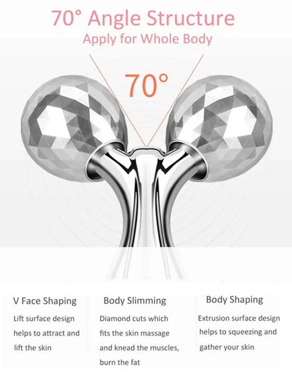 3D Y-Shape Face Roller Massager – Manual 360° Rotating Facial Lifting & Wrinkle Remover Tool for Skin Care