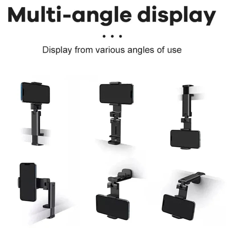 Portable Airplane Phone Holder Clip | Foldable Travel Stand for iPhone, Samsung, Google, Mi | Seat & Desk Mount Support