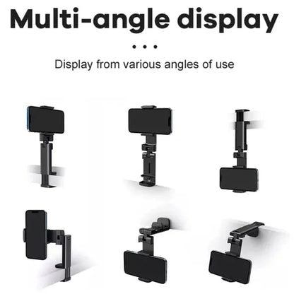 Portable Airplane Phone Holder Clip | Foldable Travel Stand for iPhone, Samsung, Google, Mi | Seat & Desk Mount Support