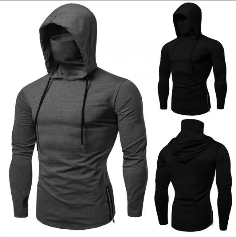 Men’s 2026 Solid Color Hooded Sweatshirt – Lightweight Long Sleeve Fitness Hoodie (M–5XL)