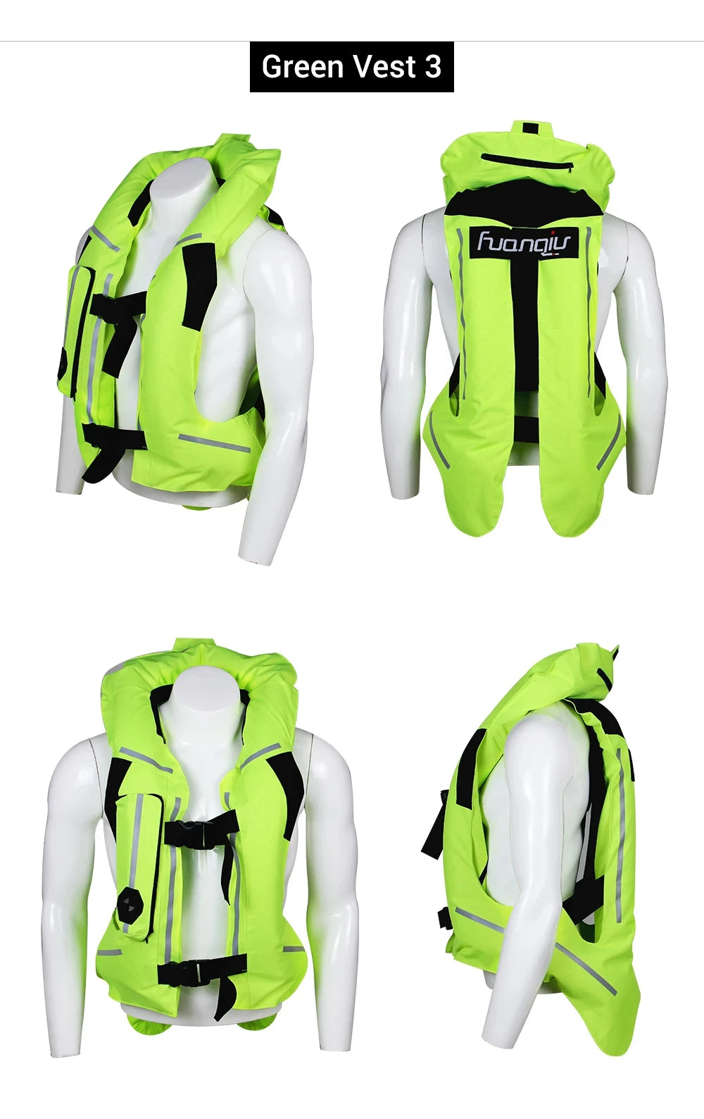 Motorcycle Airbag Vest for Men – Reflective Life Jacket, Protective Moto Vest for Motocross, S-3XL Size
