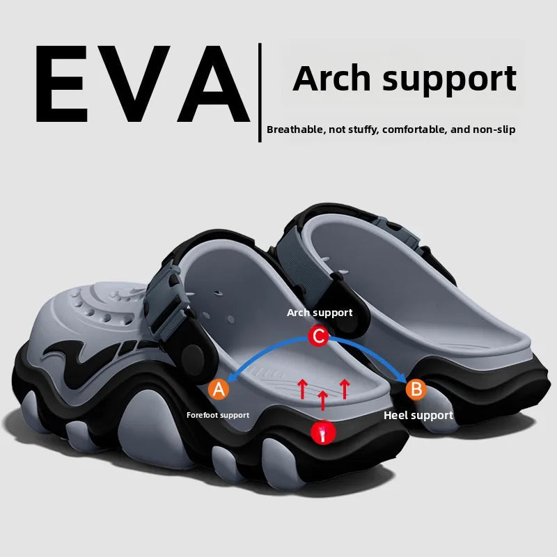 Men’s Arch Support Beach Sandals - Breathable Non-Slip Summer Shoes