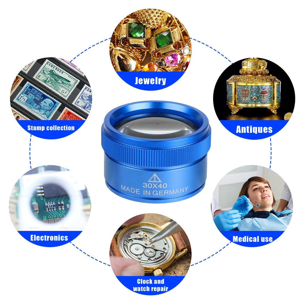 40X30 Loupe Magnifier – Pocket Jewelry Repair Magnifying Glass for Jewelers