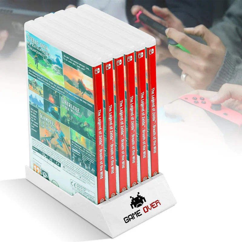 6-Slot Game Card Storage Stand for Nintendo Switch/Lite/OLED – Compatible Base Holder for Physical Game Cards