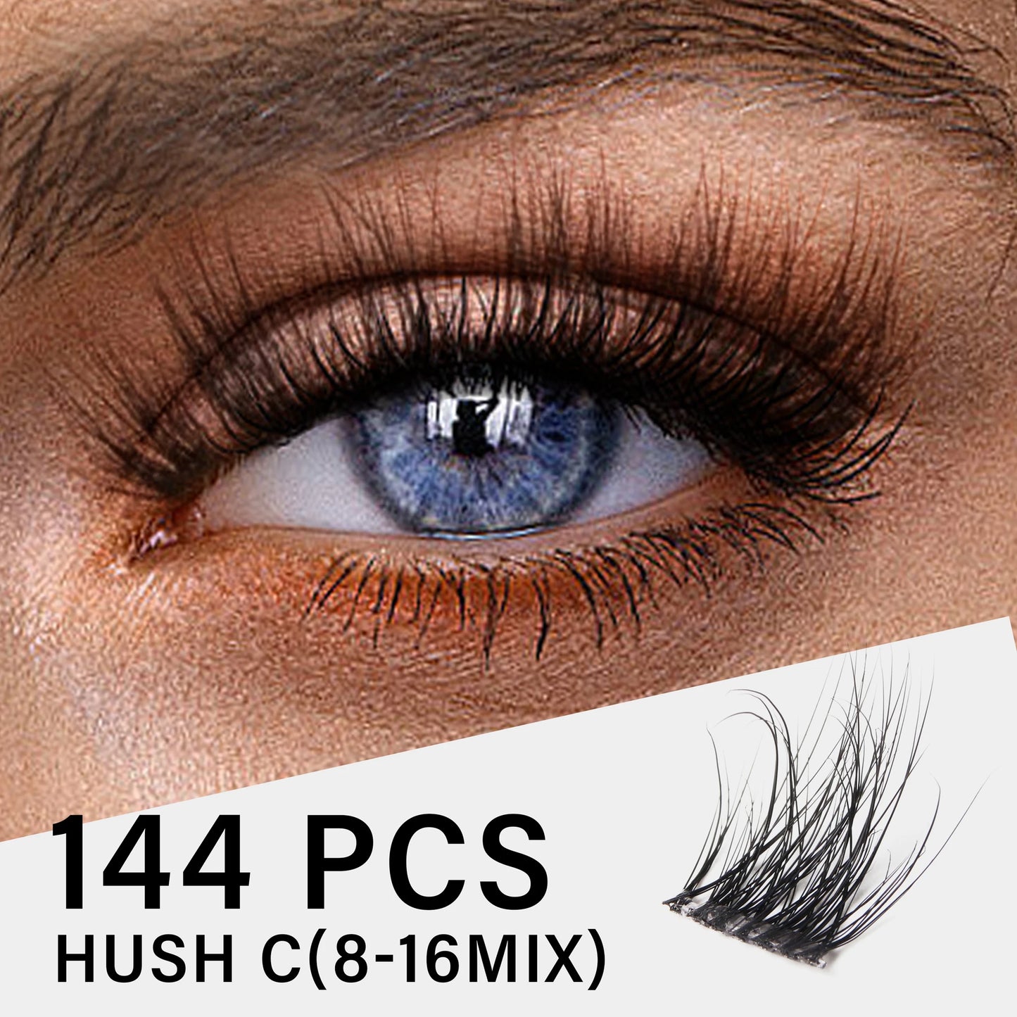 Individual Cluster Lashes C Curl – 3D Wispy DIY Extensions, 0.1mm Thin Band, Reusable & Natural