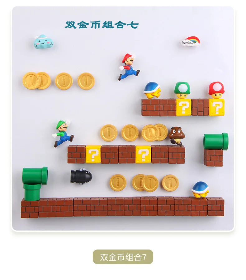 Japan Game Figure Super Mario Bros Fridge Magnets – Luigi, Yoshi, Toad Mini Figurines & Refrigerator Stickers Ornament