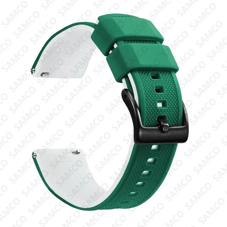 Quick-Release Silicone Watch Band - 18mm, 20mm and 22mm Rubber Replacement Strap for Huawei, Samsung Galaxy and Garmin Watches