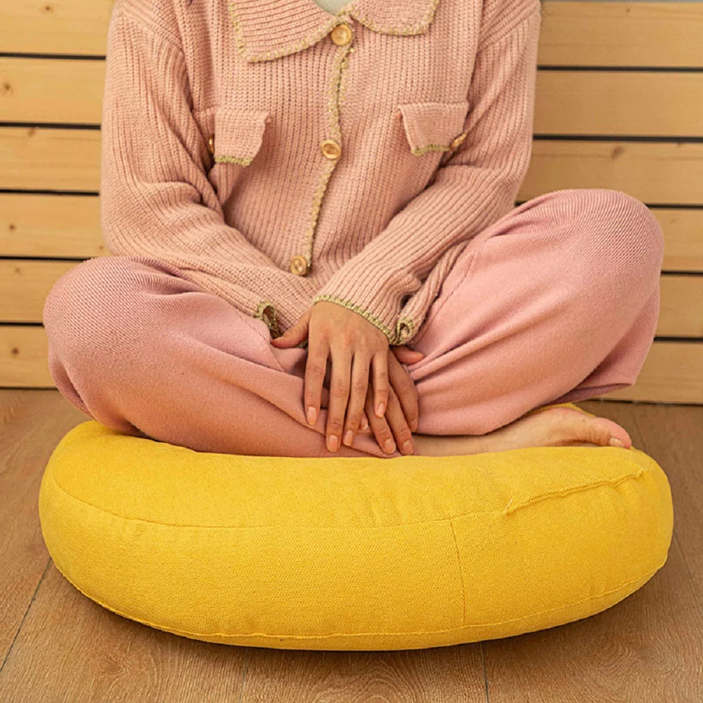 Solid Color Floor Seat Pillow – Round Meditation & Yoga Cushion for Sofa, Bed, Car Seat, and Pouf Mat
