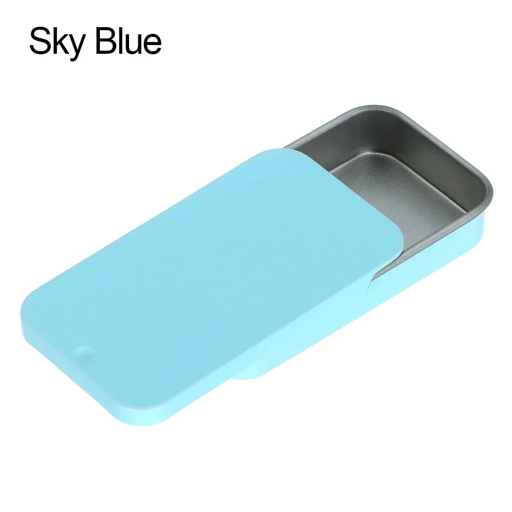 Metal Rectangular Mini Tin Box – Hinged Push-Top Candy, Pill & Small Storage Container
