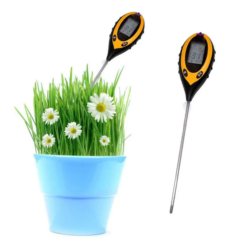 Soil PH Meter Tester - 4 in 1 Soil Tester for PH, Moisture, Temperature, and Sunlight Intensity Measurement - Analysis for Soil Acidity