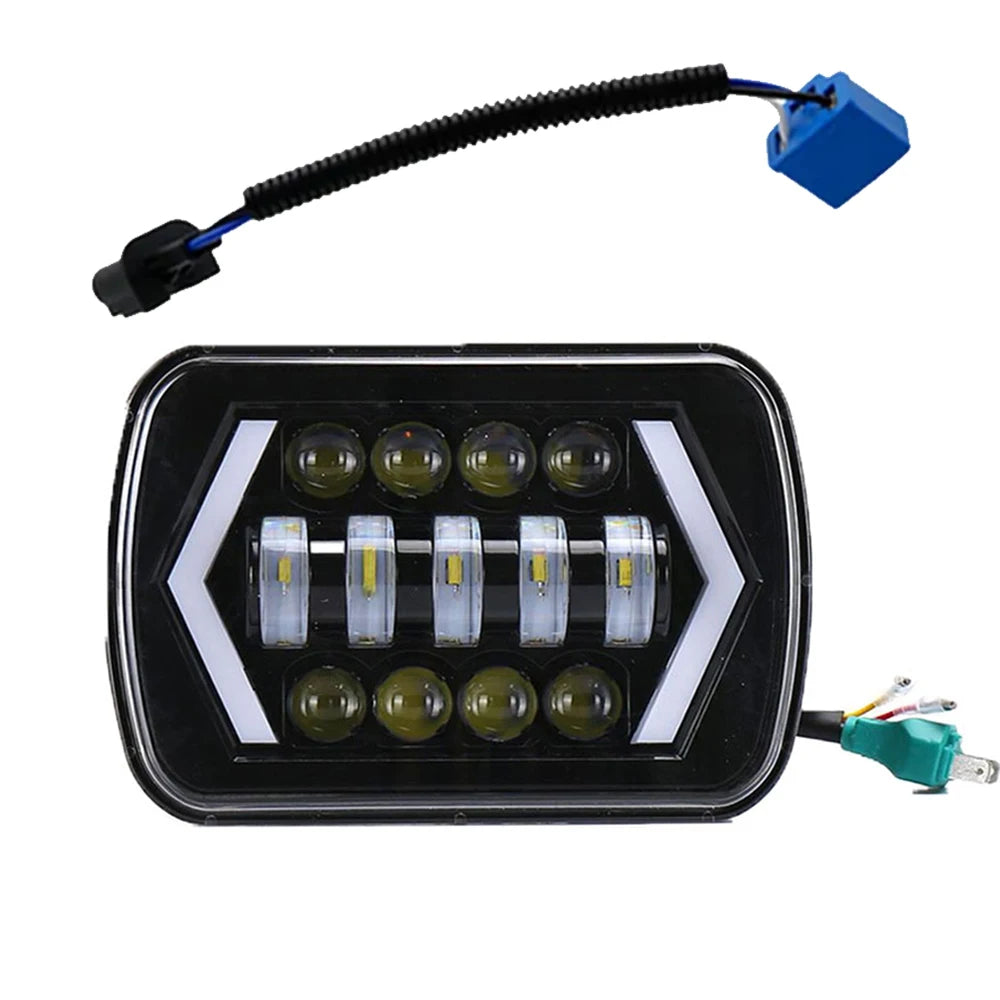 7 Inch LED Headlights - Hi-Lo Beam Halo DRL 12V/24V with H4 Harness for Jeep Wrangler, Cherokee & Motorcycle