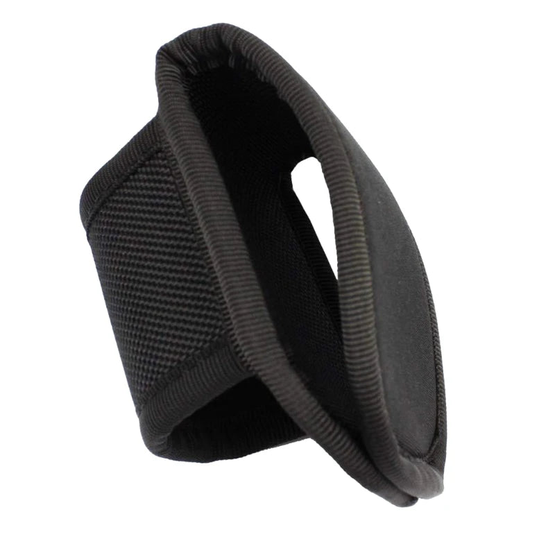 Nylon Weave Flashlight Pouch - PU Leather Duty Belt Holster Open Top Holder for D Cell & Compact Flashlights