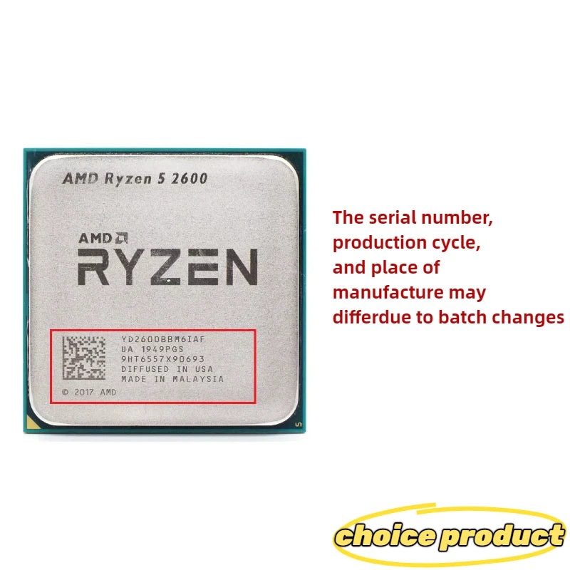 AMD Ryzen 5 2600 – 3.4GHz 6-Core 12-Thread CPU Processor, Socket AM4