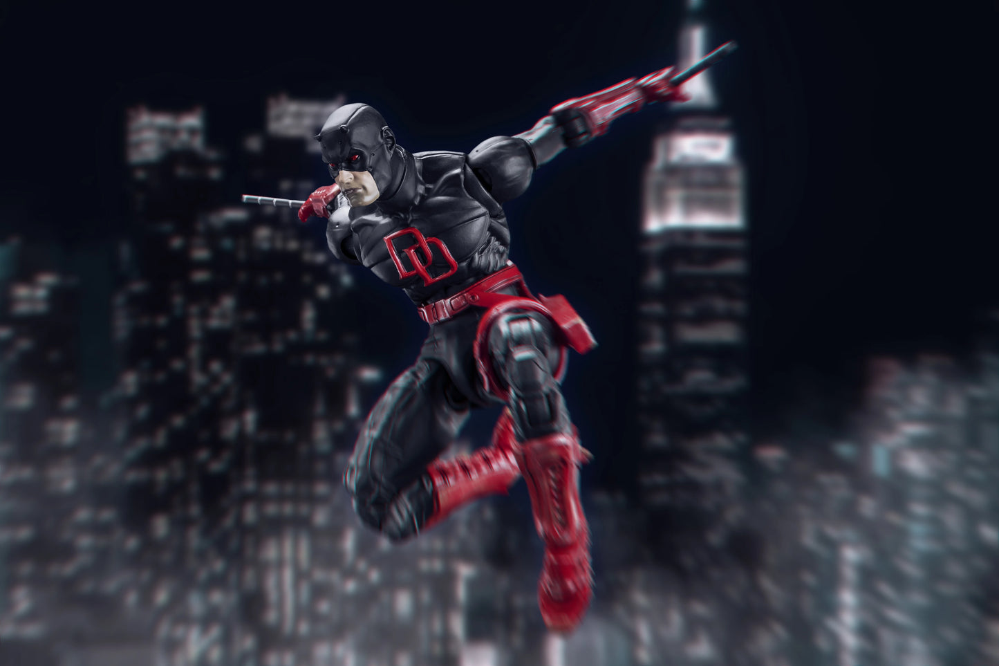 FlefToys Marvel Daredevil Action Figure — 8" Classic Red Shadowland Reborn Black, Devil Defenders Matt Murdock Legends In Stock