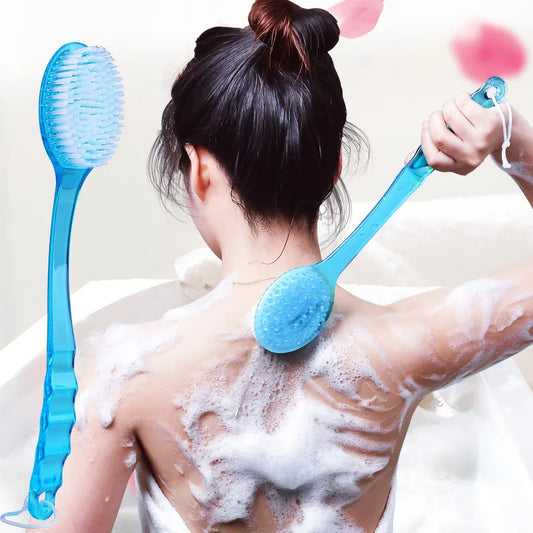 Long Handle Bath Brush - Soft Hair Back Scrubber Shower Brush for Body Cleaning, Massage & Spa Care