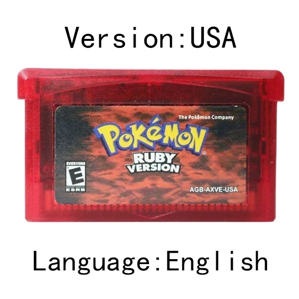 GBA Pokémon Game Cartridge – Emerald, FireRed, LeafGreen, Ruby & Sapphire USA Version for GBA/NDS