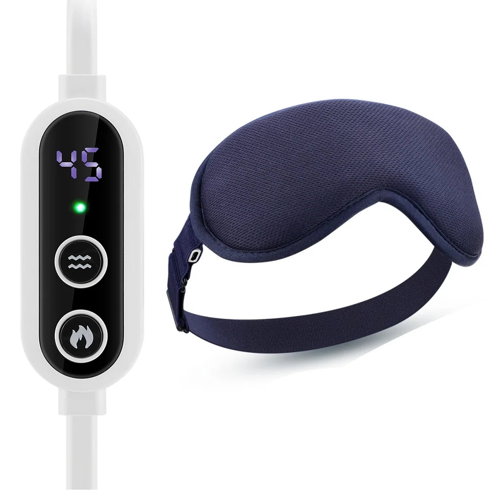 USB Heated Eye Mask with Vibration Massage – Relieve Eye Fatigue, Dry Eyes, and Promote Sleep for Home, Office & Travel