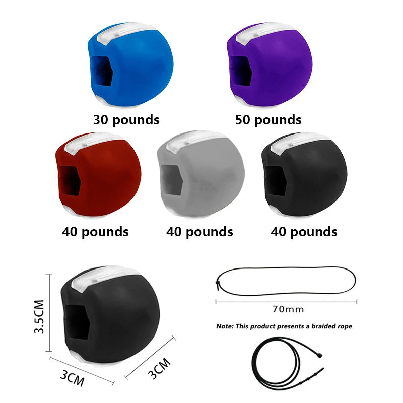 V-Shaped Faceshape Fitness Tool - Men's Facial Exerciser for Jawline & Jaw Muscles with Chew Ball Training