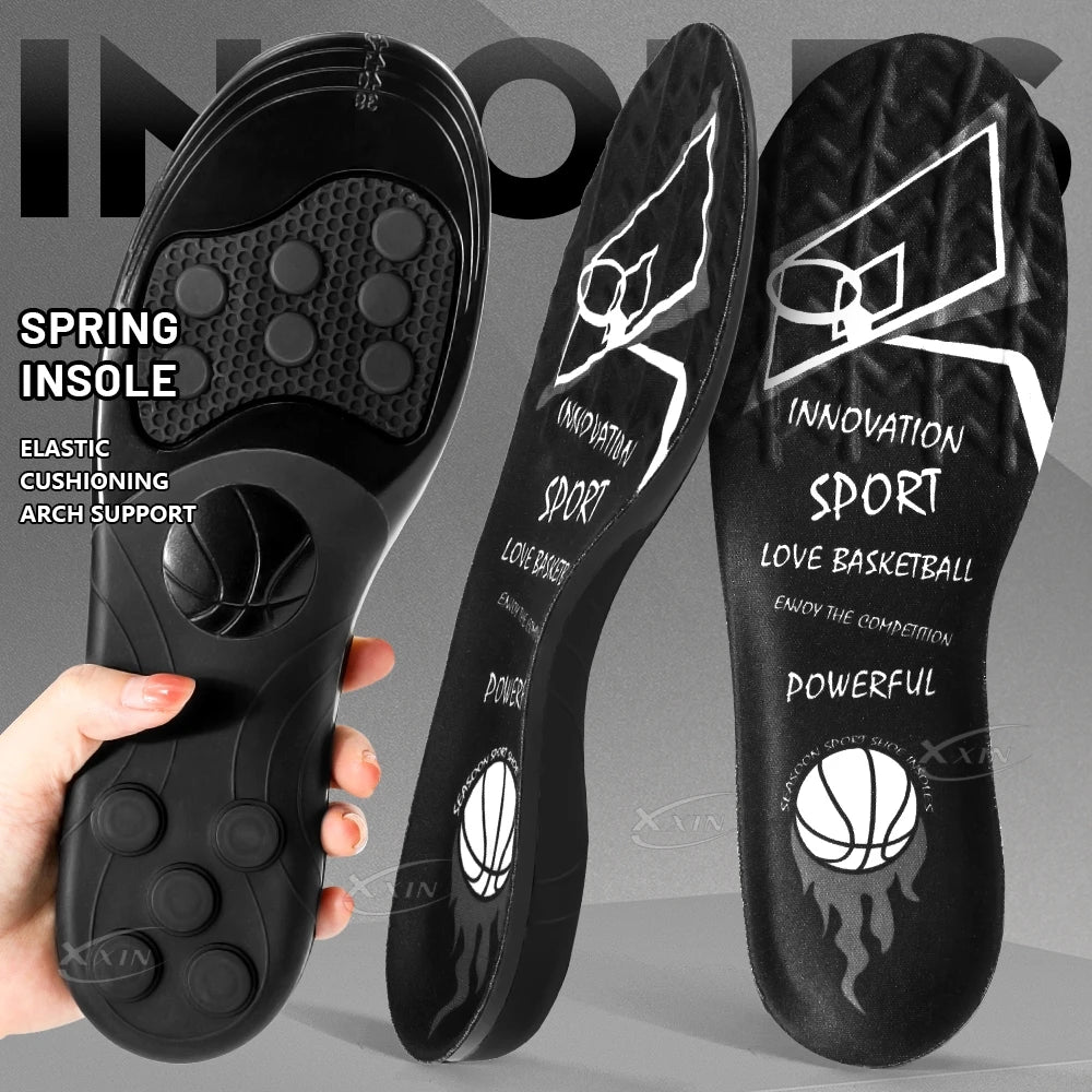 Spring Silicone Gel Insoles - Elastic Cushioning Sport Shoe Inserts for Basketball