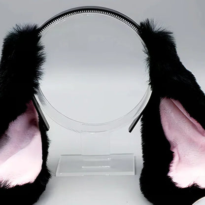 Cute Bunny Ears Headband - Plush Rabbit Hair Hoop Cosplay Accessory for Adults & Parties