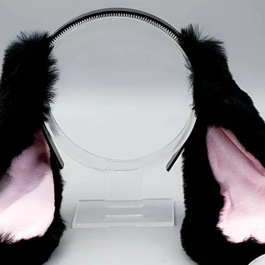 Cute Bunny Ears Headband - Plush Rabbit Hair Hoop Cosplay Accessory for Adults & Parties