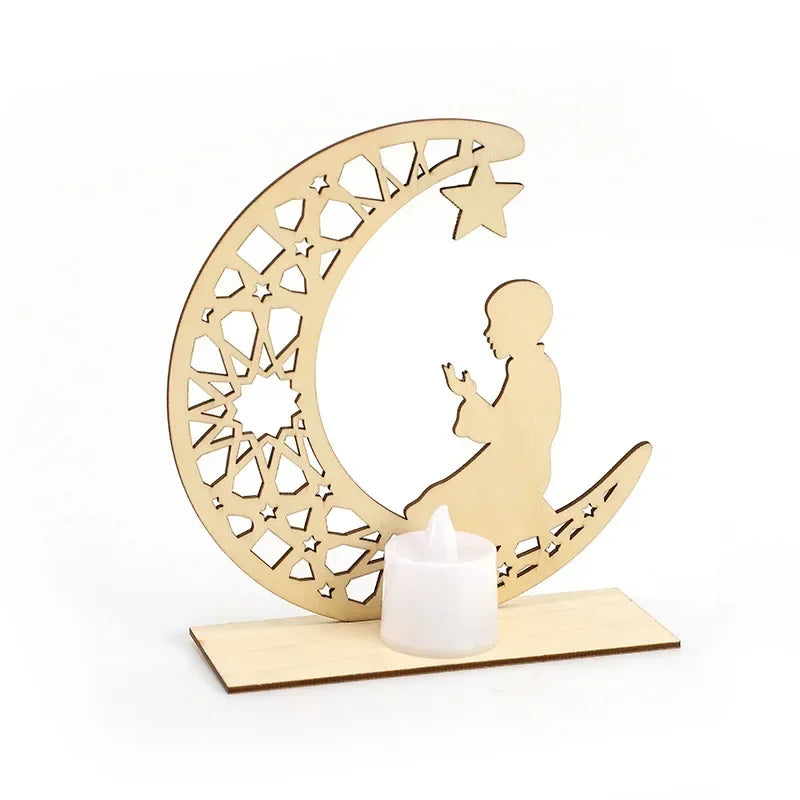 Mubarak Moon Castle Table Ornaments - 2024 Ramadan and Eid Al Adha Home Decoration for Islamic Festivals