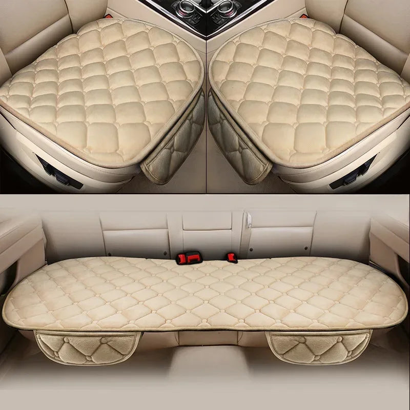 Warm Plush Car Seat Covers - Winter Seat Cushion Protectors for Sedan, Hatchback & SUV