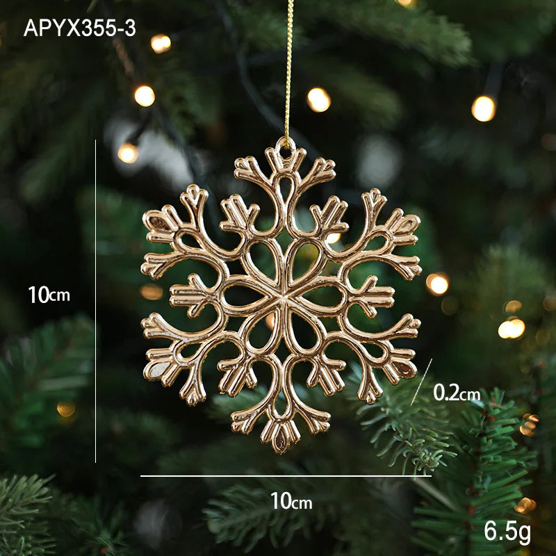 Christmas Tree Ornaments – Gold Plastic Balls with Butterfly, Dragonfly, Angel & Snowflake Decorations