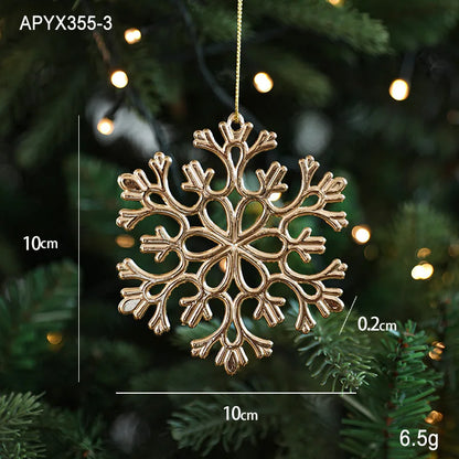 Christmas Tree Ornaments – Gold Plastic Balls with Butterfly, Dragonfly, Angel & Snowflake Decorations