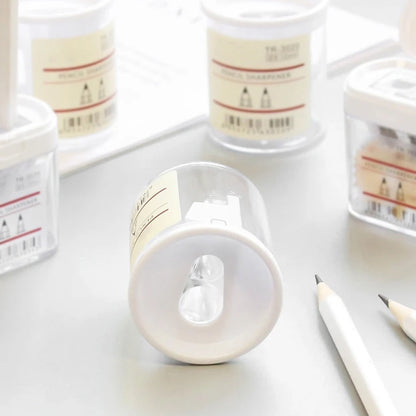 Portable Double Hole Clear Round Pencil Sharpener – Gift for Students