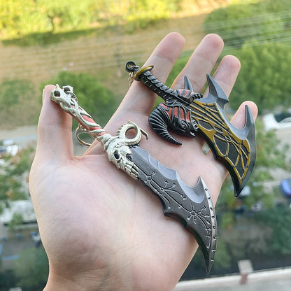 God of War Ragnarok Keychain - Thor Mjolnir Hammer, Leviathan Axe & Blades of Chaos Game Key Ring