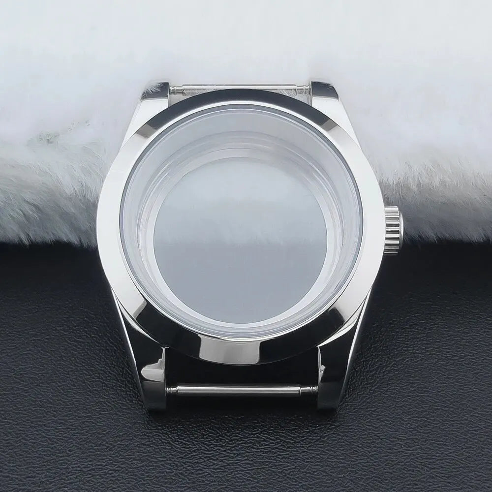Neiton 36mm/39mm Silver Watch Case - Sapphire, Bevel Edge, 316L Stainless Steel for NH35, NH36, NH34 Movements