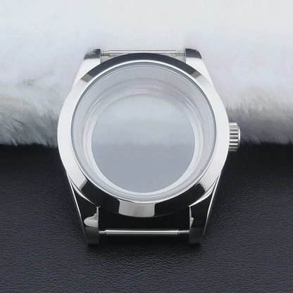 Neiton 36mm/39mm Silver Watch Case - Sapphire, Bevel Edge, 316L Stainless Steel for NH35, NH36, NH34 Movements