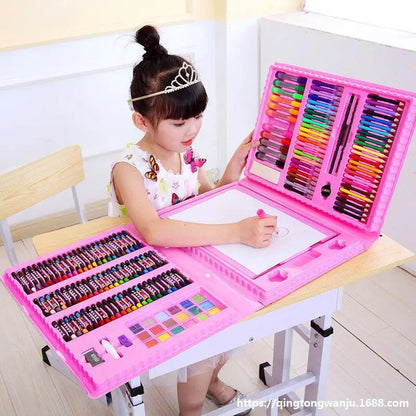 Children's Drawing Set – 208/150/86PCS Sketch & Doodle Art DIY Toolkit with Portable Case, Non-Toxic Gift for Kids