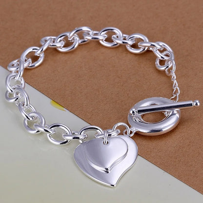 Hot Sale 925 Sterling Silver Solid Chain Bracelet — Charm Fashion Jewelry for Women & Men, Party, Wedding Gift