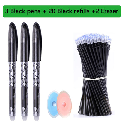 Kawaii Erasable Gel Pens 25-Piece Set - Cute School and Office Writing Pens for Notebooks and Stationery