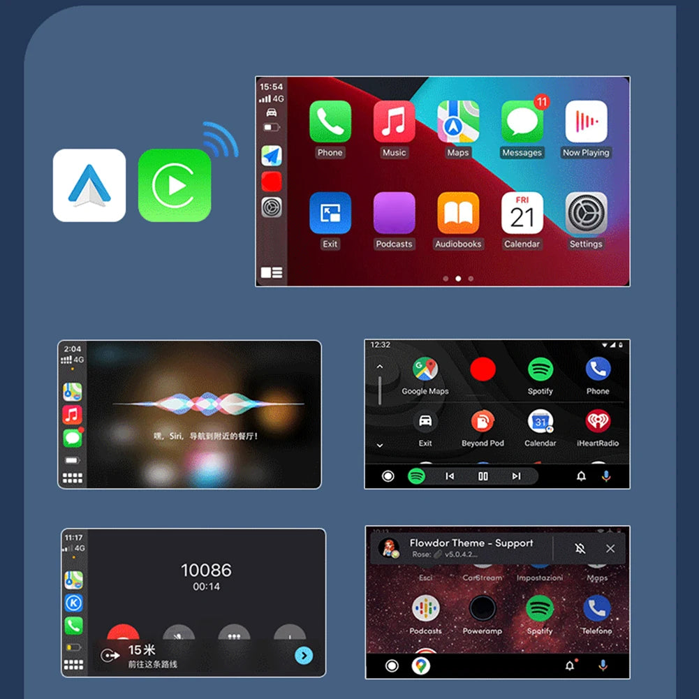 2-in-1 Wireless CarPlay & Android Auto Adapter — WiFi & BT5.0 Smart Mini Dongle, Plug & Play Fast Connect