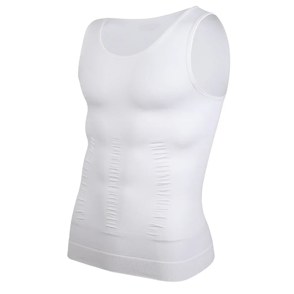 Men’s Compression Shirt Body Shaper – Slimming Vest Tight Tummy Control Tank Top Underwear for Shaping & Fitness Support