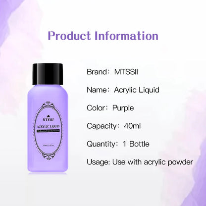 Nail Crystal Powder Kit – Acrylic Liquid Set with Pink & White Powder, Nail Brush for Extension & Carving, Beginner Set