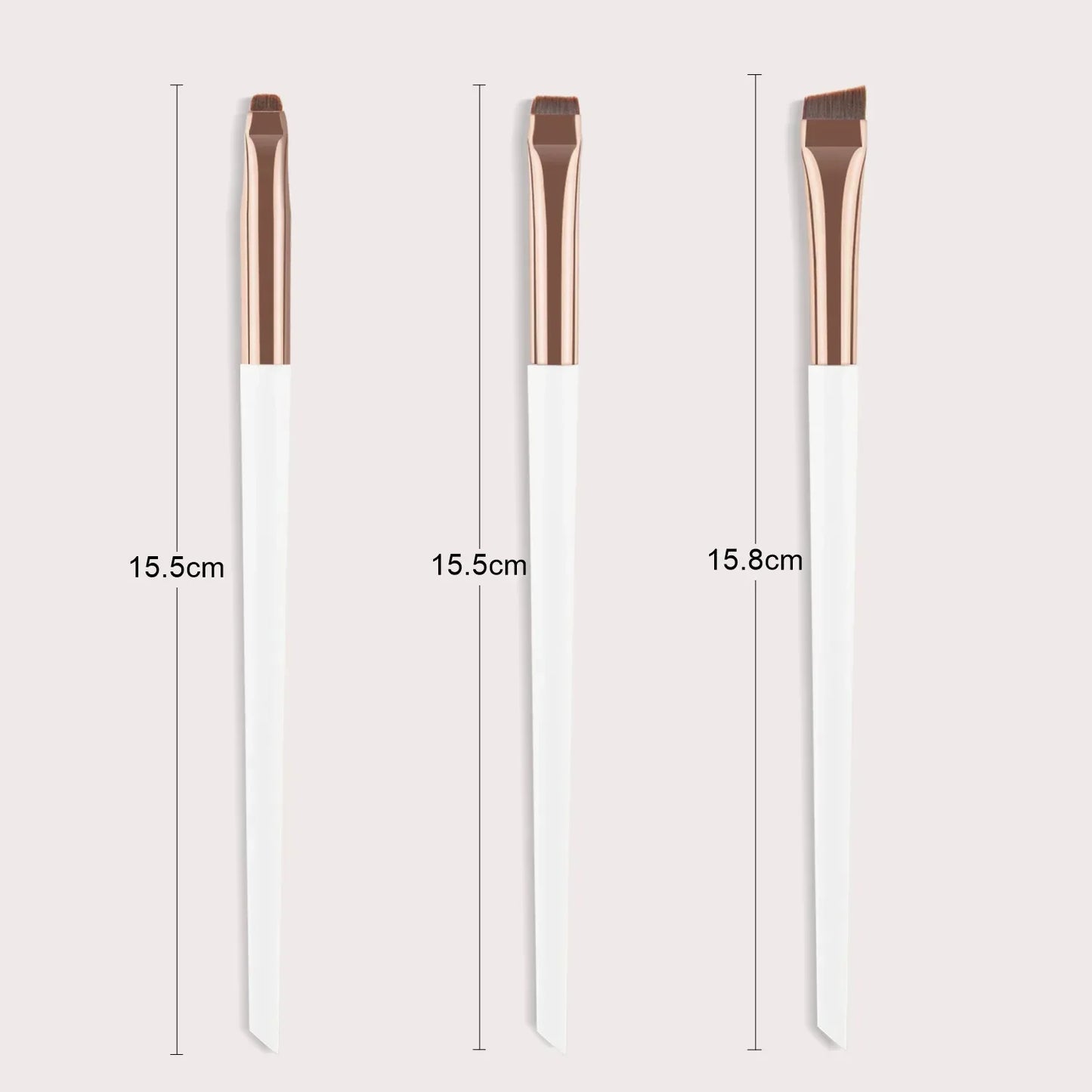 3 Pcs Eyeliner Brush Set – Oblique Head, Ultra-Thin Eyebrow & Eyeshadow Brushes for Precise Makeup Application