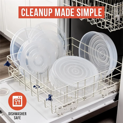Reusable 12-Inch Pie Carrier Set - Expandable Pizza Storage Container with Lid, Divider & Handle (2-Pack)