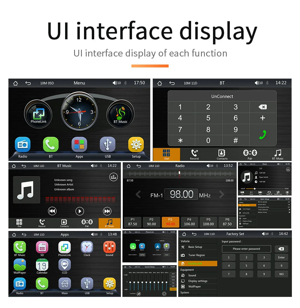 BQCC 7" HD IPS Car MP5 Player — Portable Stereo with Wireless CarPlay, Android Auto, BT, FM, USB & WiFi