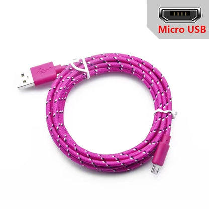 2.4A Micro USB Cable – Nylon Braided 0.5m/1m/2m/3m for Data Sync & Charging, Compatible with Samsung, Huawei, Xiaomi, Android