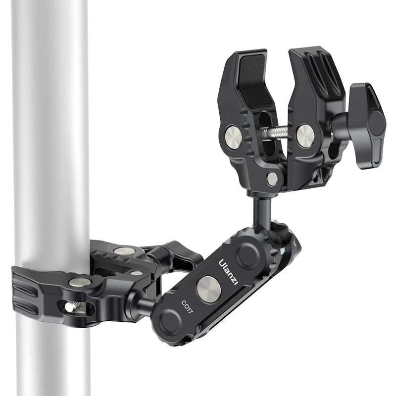 Ulanzi CO17 Super Clamp with 360° Dual-Head Magic Arm & Arri Adapter for Panoramic Camera, LED Light, and Umbrella
