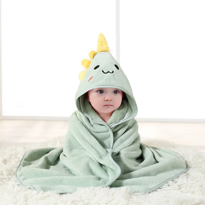 Animal Baby Bathrobe – Soft, Quick-Absorbent Hooded Coral Velvet Sleeping & Cuddle Robe for All Occasions