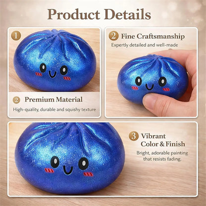 a2027 Glitter Dumpling Squishy – Sensory Squeeze Toy with Box for Stress Relief