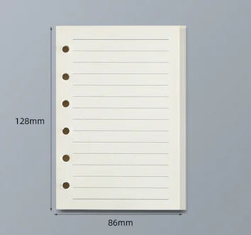 45 Sheets A5 A6 A7 Loose Leaf Notebook Refill – Spiral Binder Pages, Lined, Blank & Grid Craft Paper Stationery