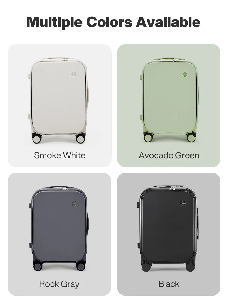 Mixi PC Aluminum Frame Suitcase — Front-Opening Rolling Travel Luggage, 20", 24" & 26" Carry-On M9291