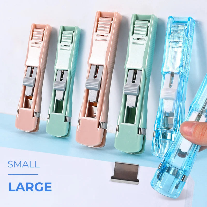 Mini Traceless Reusable Hand Clamp Stapler – Paper Binder & Book File Binding Tool for Office, School & Student Supplies