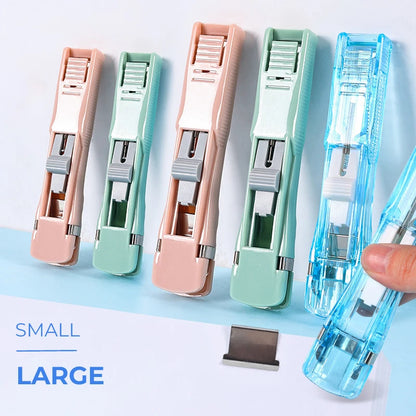 Mini Traceless Reusable Hand Clamp Stapler – Paper Binder & Book File Binding Tool for Office, School & Student Supplies